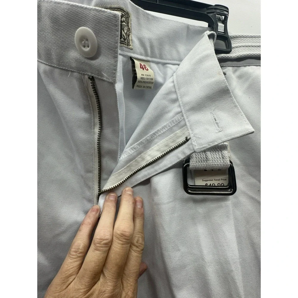 NWT BTL Beyond The Limit 46 Mens Baggy Cargo Shorts / Pants White Skater Hip Hop
